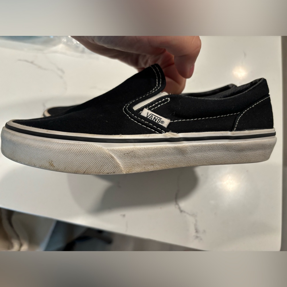 Kids Black Slip-On Vans - Picture 4 of 4